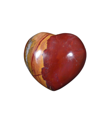 Photo d'un coeur à poser en jaspe rouge