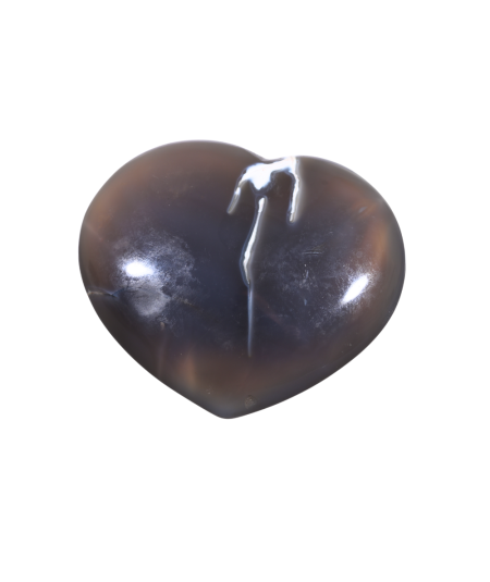 Photo d'un coeur à poser en agate neige