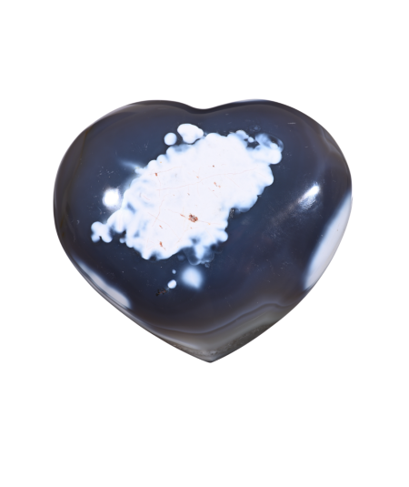 Photo d'un coeur à poser en agate neige