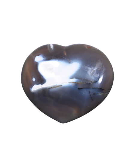 Photo d'un coeur à poser en agate neige
