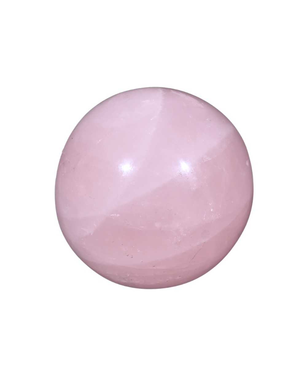 photo d'une sphère en quartz rose