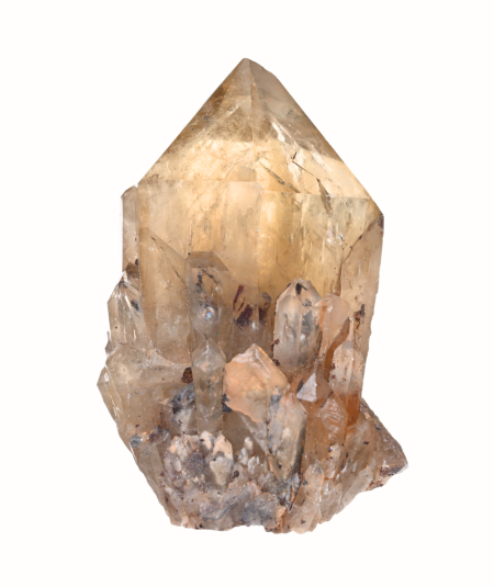 Photo d'un amas de pointes en citrine naturelle