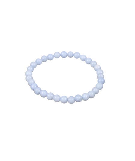 Bracelet boules de 6mm en celestine