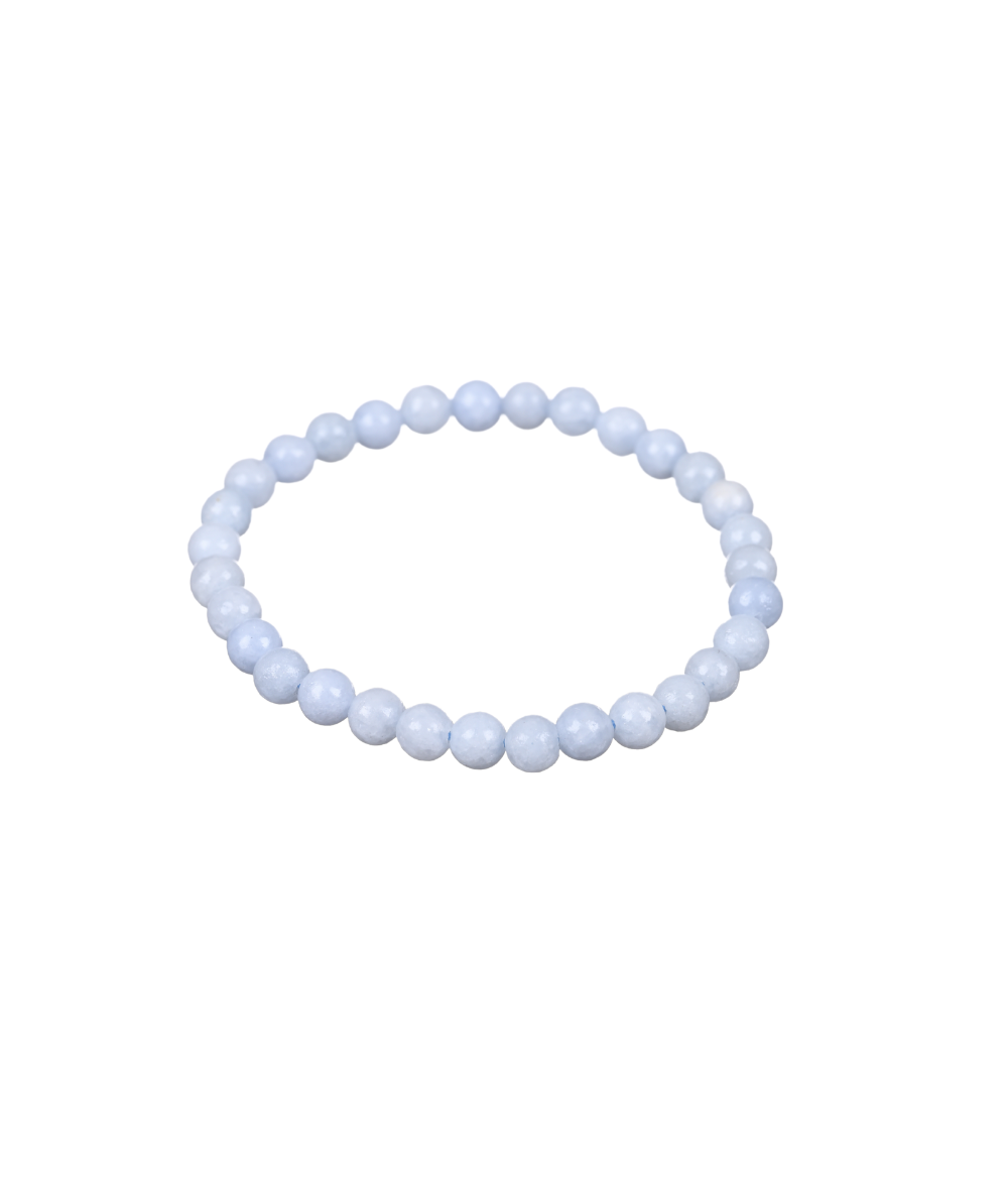 Bracelet boules de 6mm en celestine