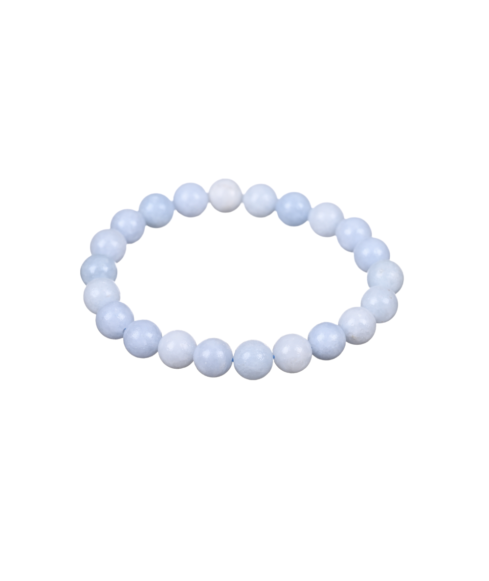 Bracelet boules de 8mm en celestine