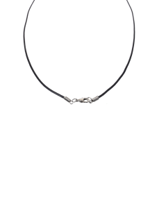 Cordon de cuir lisse de 45 cm avec fermoir argenté