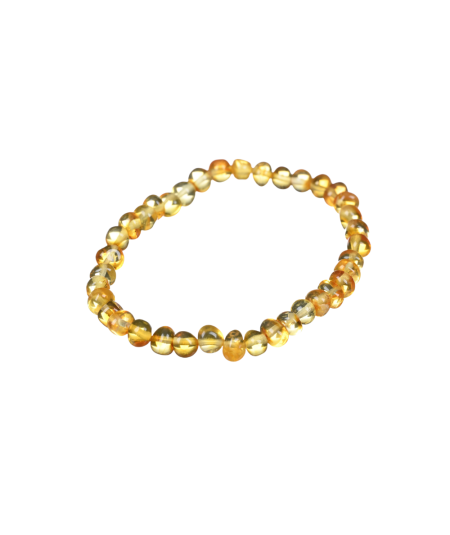 Photo d'un bracelet en ambre véritable jaune