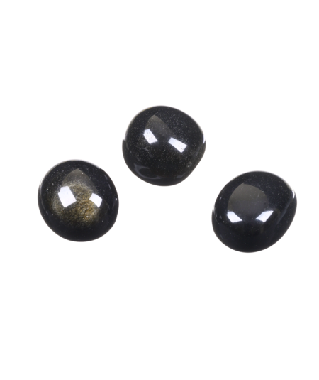 Photo de pierres roulées en obsidienne dorée