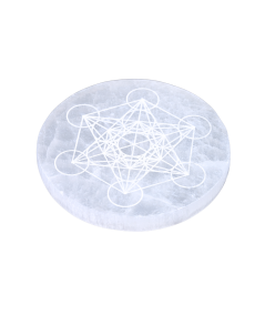 Photo de plaque de rechargement metatron en sélénite face avant