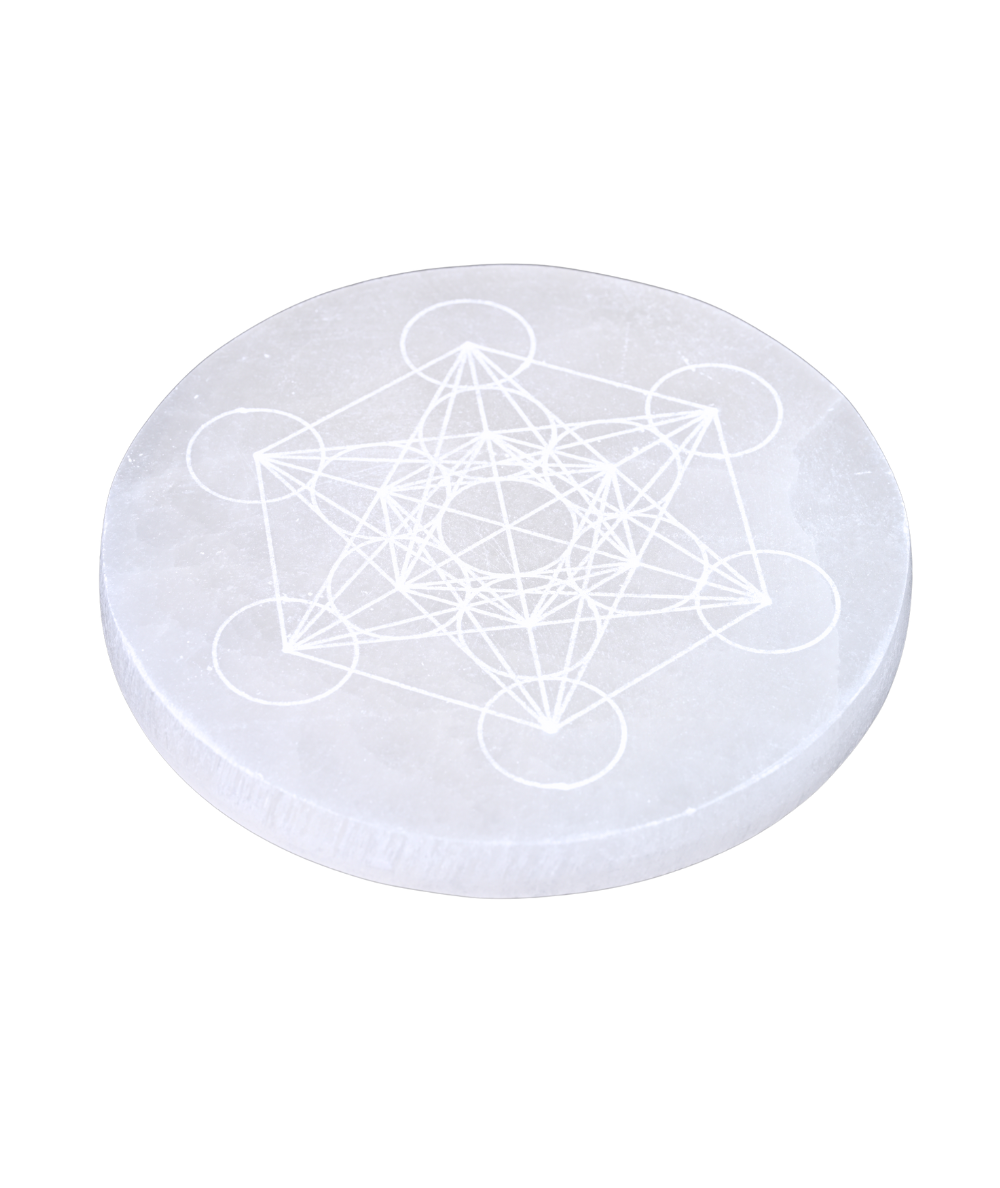 Photo de plaque de rechargement metatron en sélénite face avant