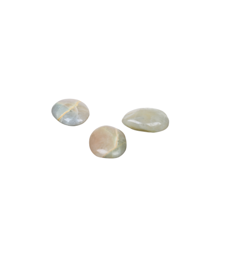 Photo de galets en pierre de lune verte