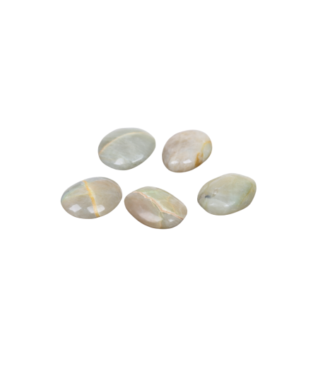 Photo de galets en pierre de lune verte