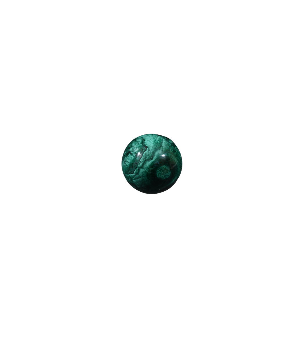 Photo d'une sphère en malachite