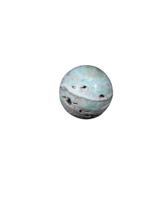Photo d'une sphère en aragonite bleue