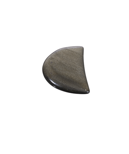 Photo d'une demi-lune en obsidienne dorée