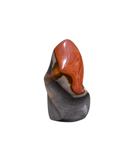 Image de flamme polie en jaspe polychrome