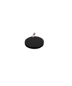 Photo d'un pendentif gravé en fleur de vie en obsidienne noire
