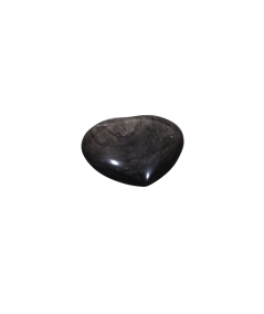 Photo d'un coeur en obsidienne argentée