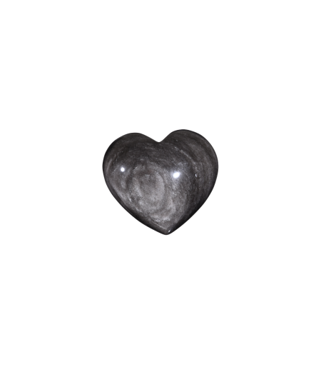 Photo d'un coeur en obsidienne argentée