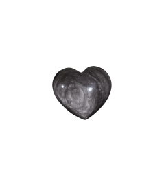 Photo d'un coeur en obsidienne argentée