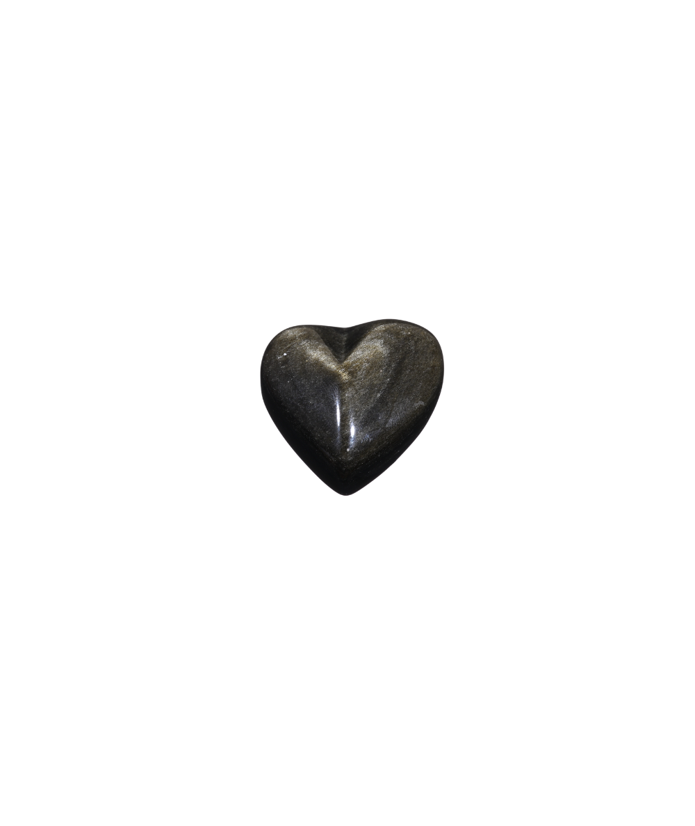 Image d'un coeur en obsidienne dorée