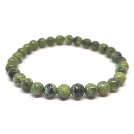 Photo d'un bracelet de 6mm en jade nephrite