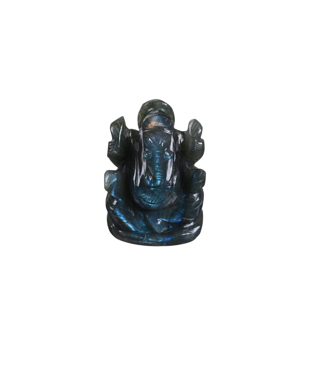 Photo d'un ganesh en labradorite