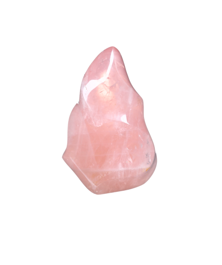 Photo d'une forme flamme en quartz rose