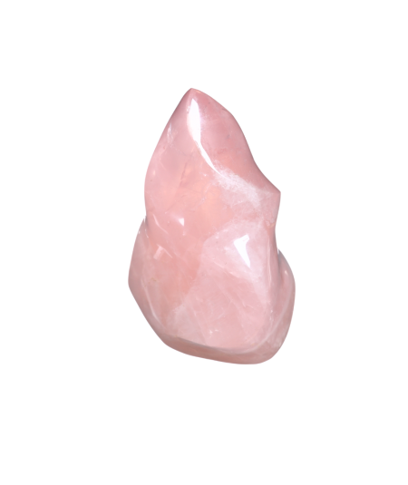 Photo d'une forme flamme en quartz rose