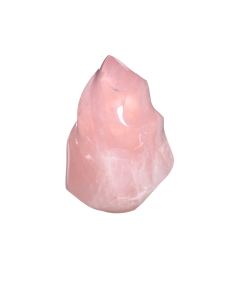 Photo d'une forme flamme en quartz rose