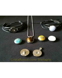 Cabochon - Quartz rose clipsable 