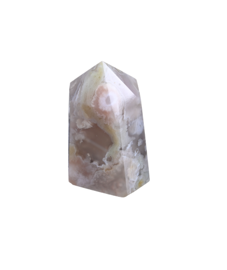 Image d'une pointe polie en agate fleur.