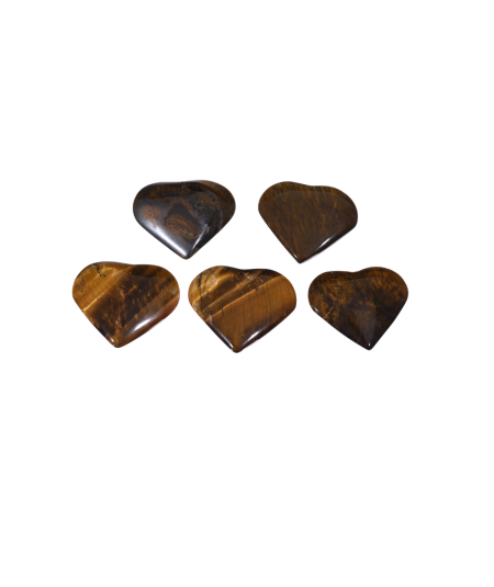 Image de petits coeurs en oeil de tigre