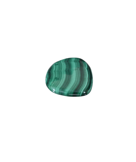 Image d'un galet plat en malachite