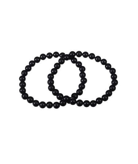 Photo de bracelets en obsidienne noire