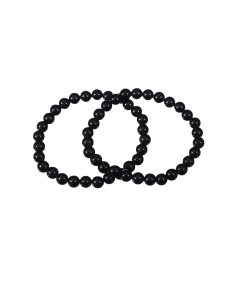Photo de bracelets en obsidienne noire