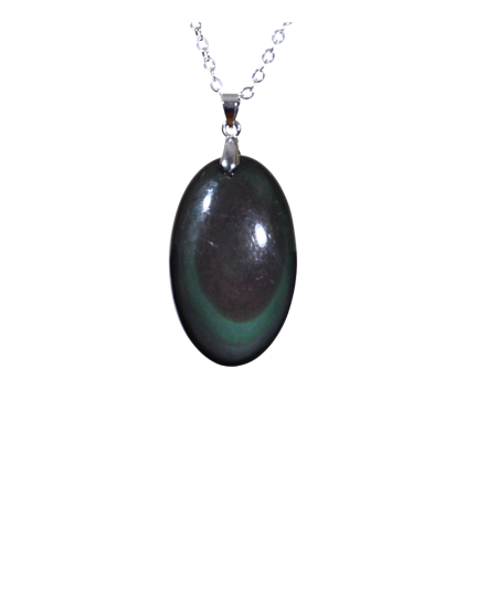 Image d'une pendentif en obsidienne oeil céleste