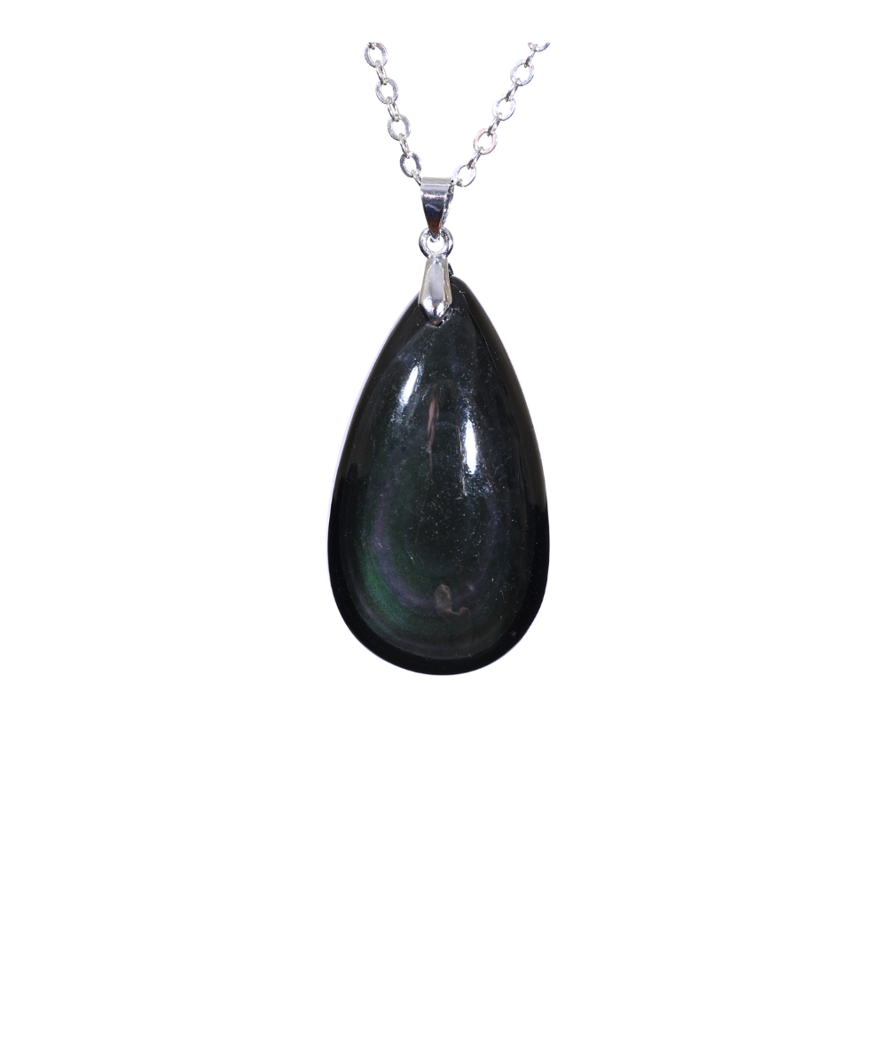 Image d'une pendentif en obsidienne oeil céleste