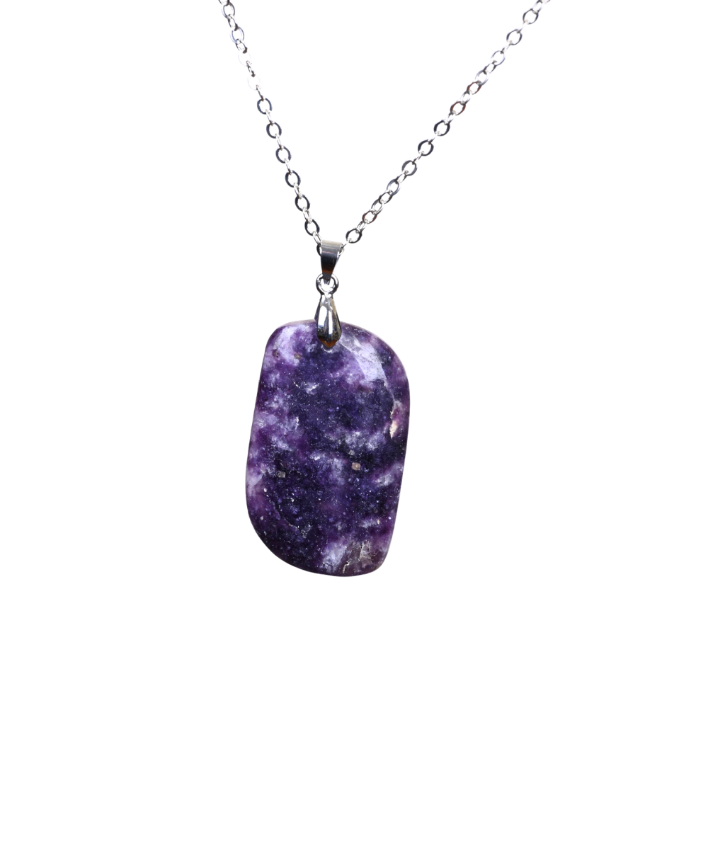 Image d'un pendentif en lépidolite