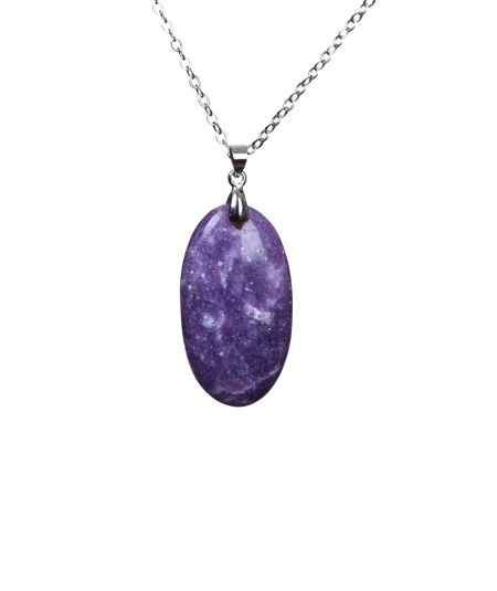 Image d'un pendentif en lépidolite