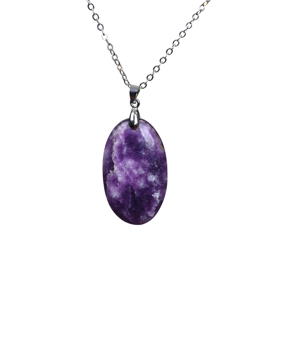 Image d'un pendentif en lépidolite
