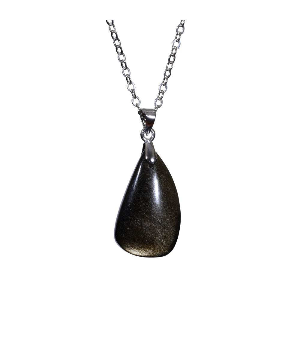 Image d'un pendentif bélière en obsidienne dorée