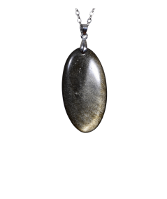 Image d'un pendentif bélière en obsidienne dorée