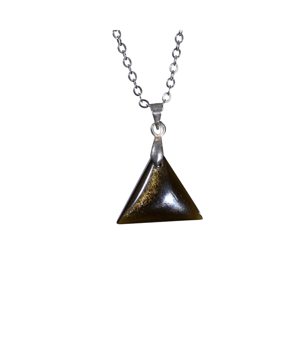 Image d'un pendentif bélière en obsidienne dorée