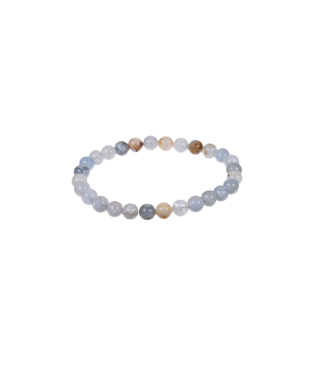 Bracelet boules de 6mm en celestine