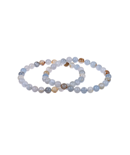 Bracelet boules de 6mm en celestine
