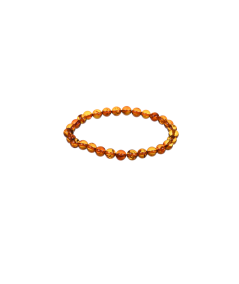 Image d'un bracelet boules en ambre orangé