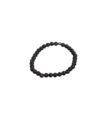 Image d'un bracelet boules en obsidienne dorée
