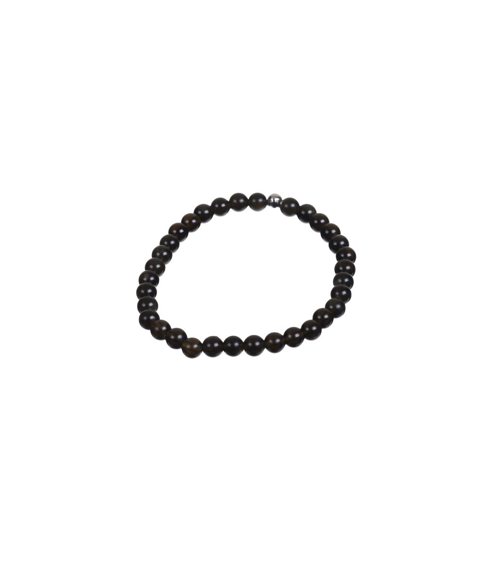 Image d'un bracelet boules en obsidienne dorée