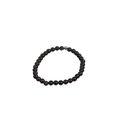 Image d'un bracelet boules en obsidienne dorée
